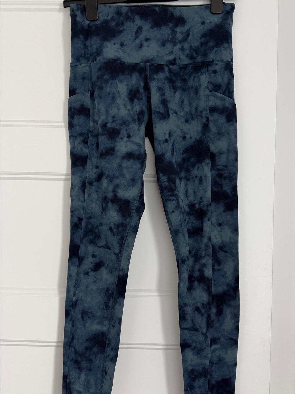 Tuff Athletics Navy Tie-Dye women Leggings with Side Pockets